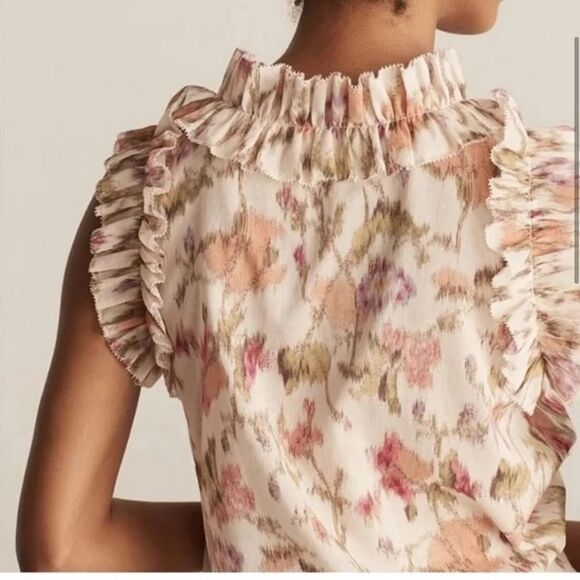 NWOT 225.00 REBECCA TAYLOR
Picot Floral Ruffle Blouse Small - Picture 2 of 4